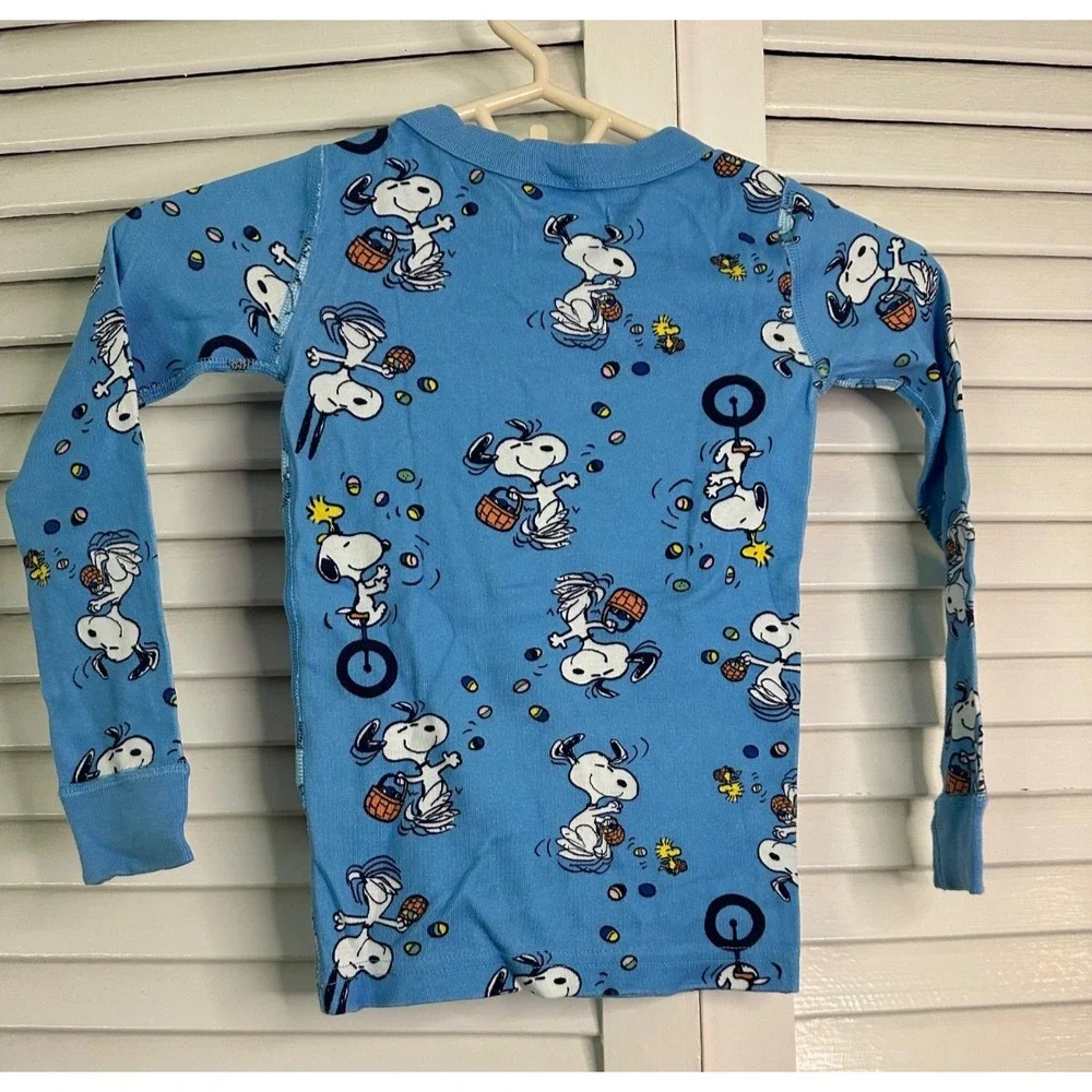 Hanna Andersson Size 110 5-6 Peanuts Snoopy Woodstock Easter Organic Pajamas LJs